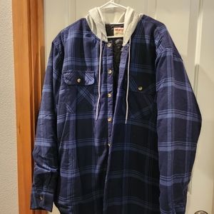 Hooded navy flannel